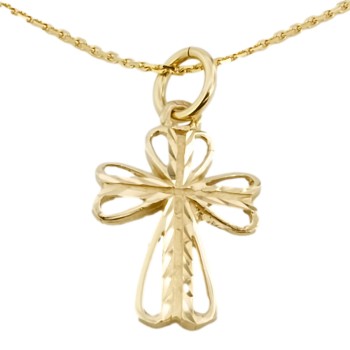 9ct gold 2g 18 inch Cross Pendant with chain